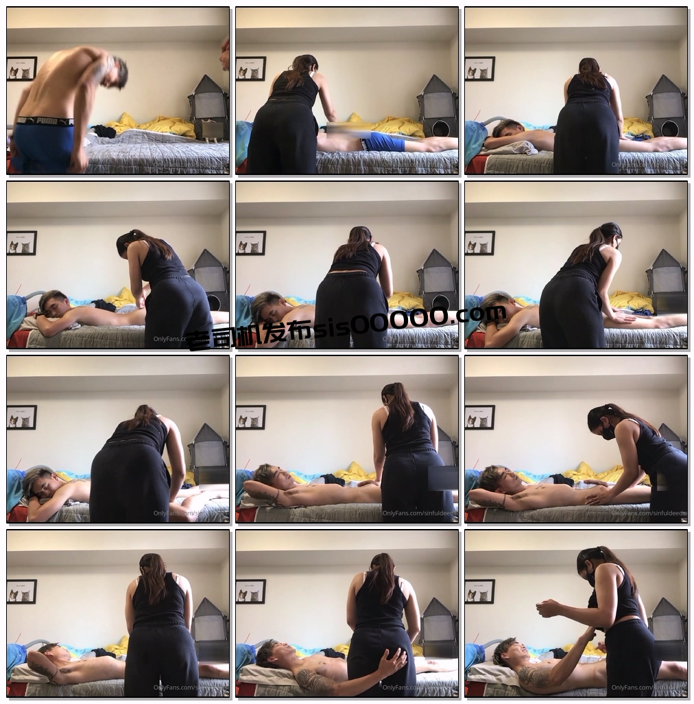 預約上門女按摩師自願獻身韓國大屌痞子「sinfuldeeds」OF私拍，二約拉丁美洲已婚肥臀技師，自覺撸管掀衣讓摸奶